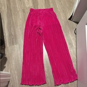 Bright Pink Plisse Pants